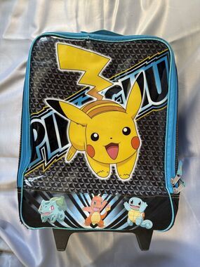 Pokemon Pikachu Bulbasaur Charmander Squirtle 16 Inch Kids Wheel Suitcase
